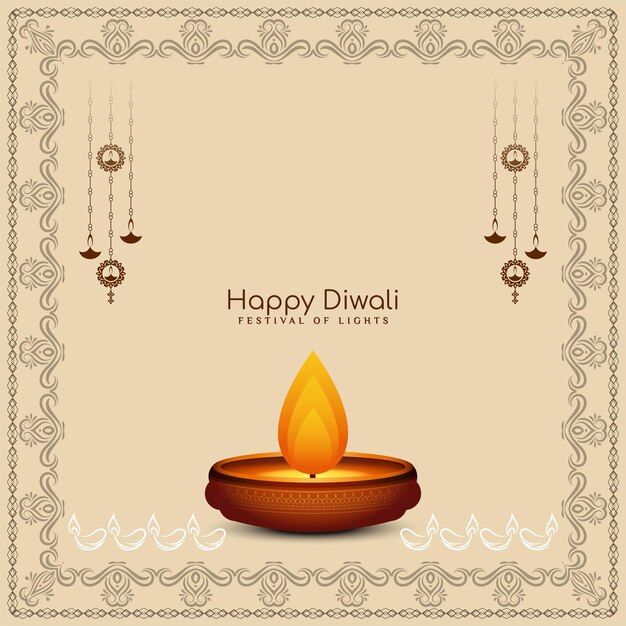 Beautiful Happy Diwali festival celebration greeting card design