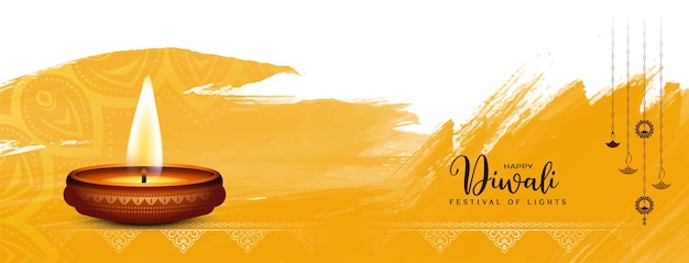 Beautiful Happy Diwali festival cultural classic banner design