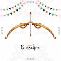 Free vector beautiful happy dussehra hindu traditional festival celebration card design