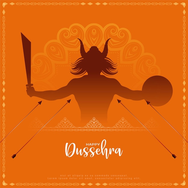 Free Vector beautiful happy dussehra indian cultural festival celebration background