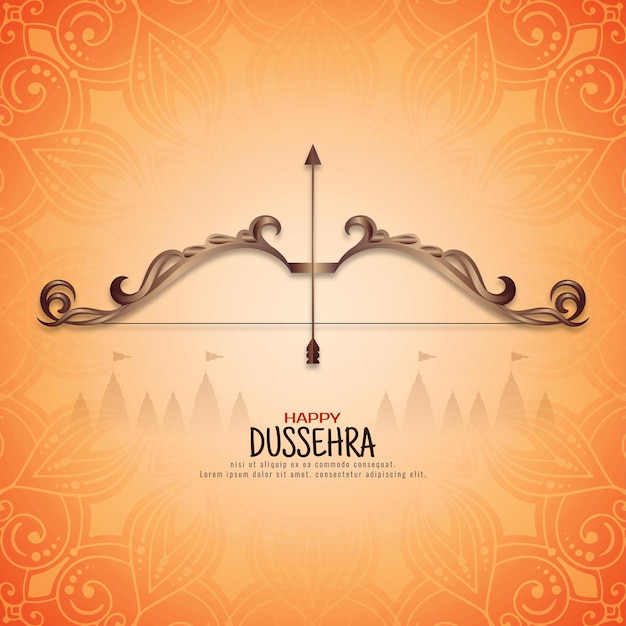 Beautiful Happy Dussehra Indian festival greeting background design