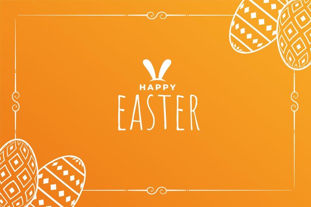 Free Vector beautiful happy easter day card with eggs