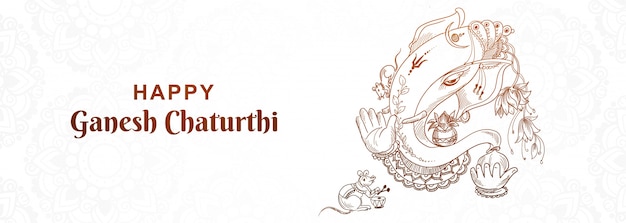 Beautiful happy ganesh chaturthi festival banner background