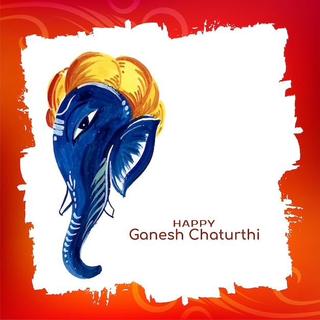 Beautiful Happy Ganesh Chaturthi festival celebration card