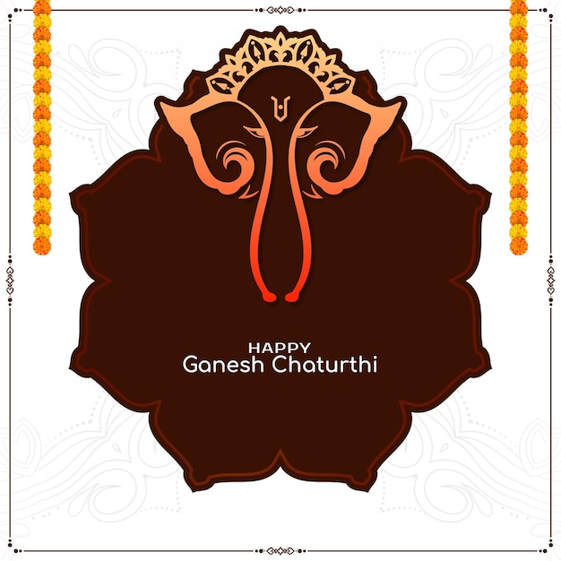 Beautiful Happy Ganesh Chaturthi festival celebration greeting card