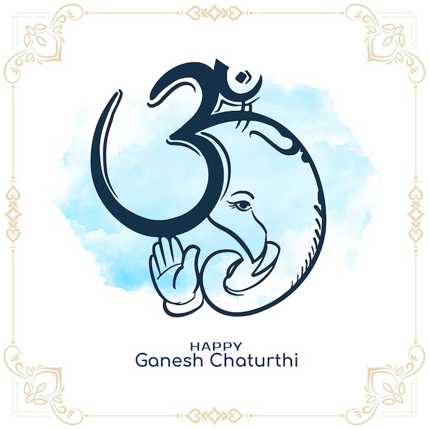 Free Vector beautiful happy ganesh chaturthi indian festival religious background