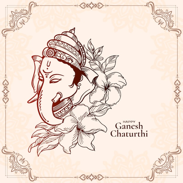 Free vector beautiful happy ganesh chaturthi indian festival religious background