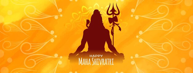 Free Vector beautiful happy maha shivratri hindu festival greeting banner