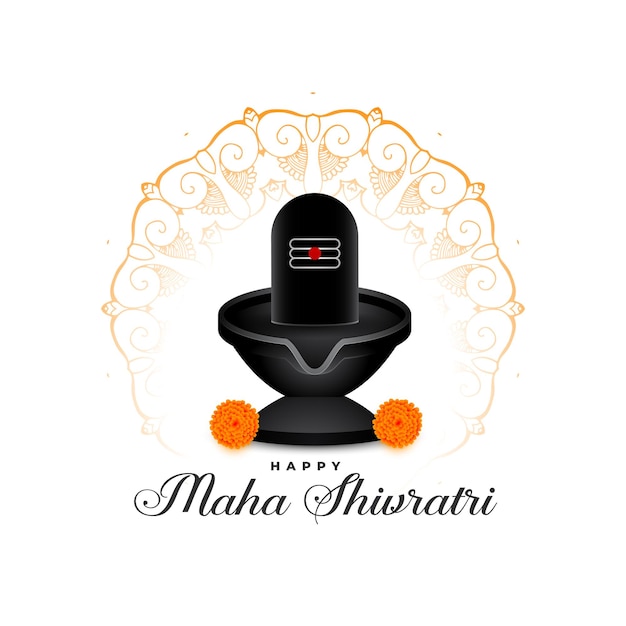 Free Vector beautiful happy maha shivratri religious background design