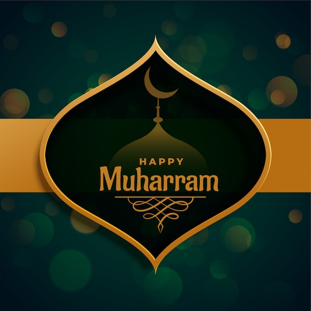 Free Vector beautiful happy muharram greeting of islamic festival