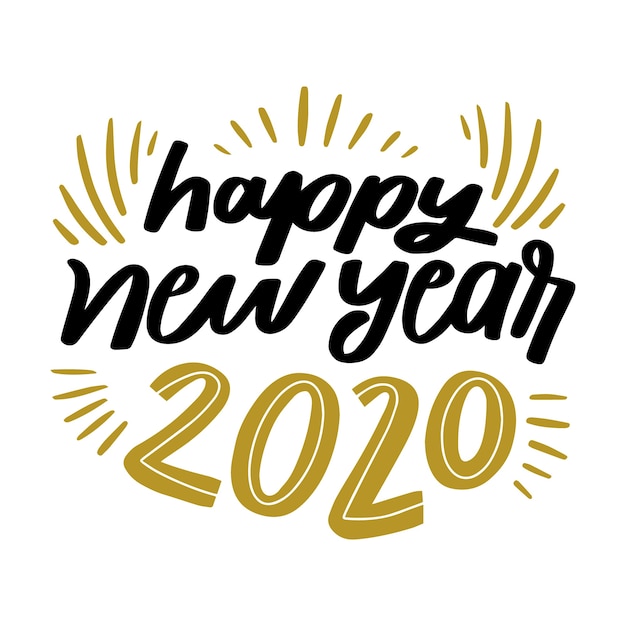 Beautiful happy new year 2020 lettering