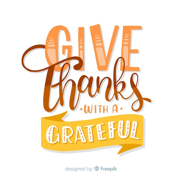 Free Vector beautiful happy thanksgiving lettering