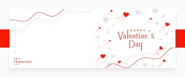 Free vector beautiful happy valentine day greeting banner with text space