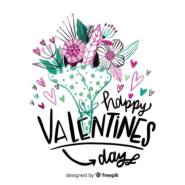 Beautiful happy valentine lettering