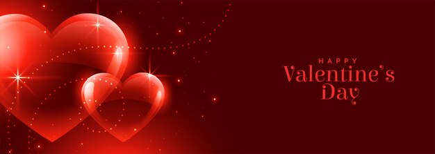 Beautiful happy valentine's day shiny banner design