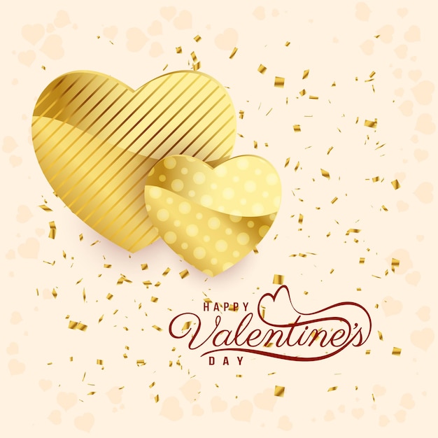 Free Vector beautiful happy valentines day celebration greeting card background vector