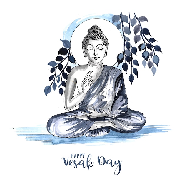 Beautiful happy vesak day buddha jayanti traditional card background