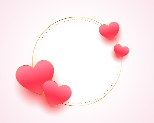 Beautiful hearts frame for love message design