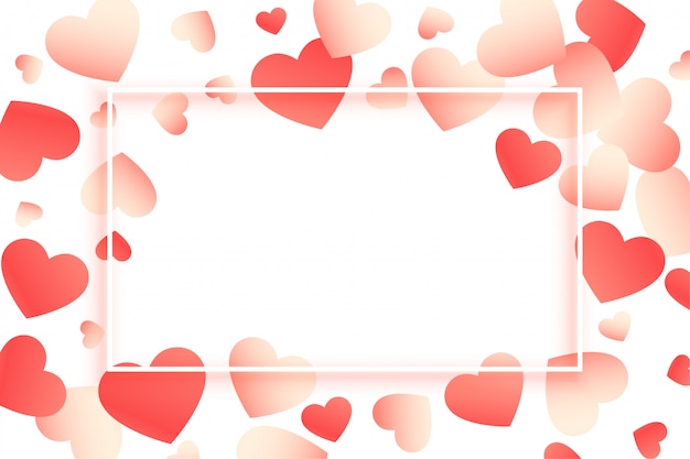 Free vector beautiful hearts valentines day frame with text space