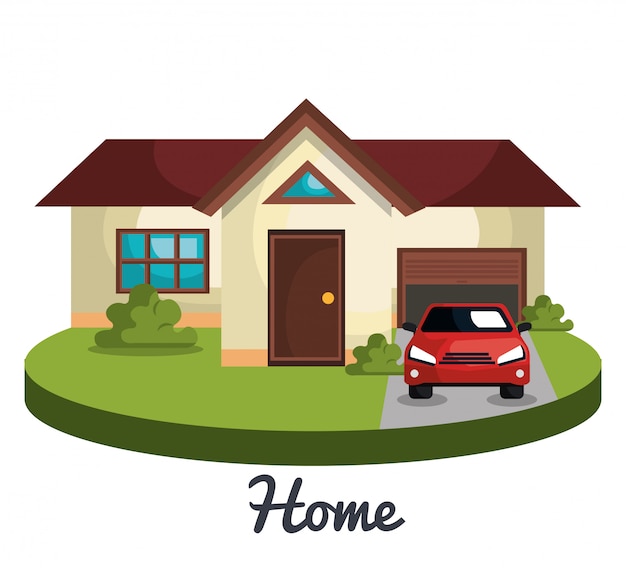 Free Vector beautiful home  