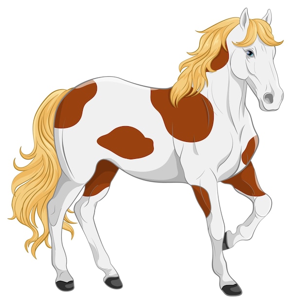 Free Vector beautiful horse cartoon isolated