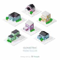 Free vector beautiful houses set