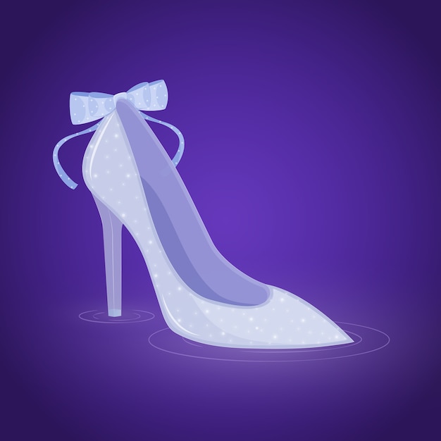 Free Vector beautiful illustration of cinderella glass shoe