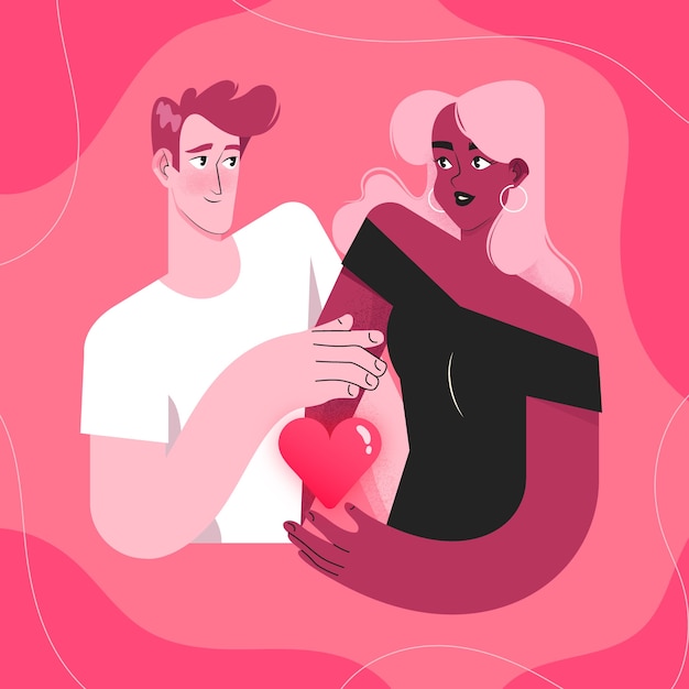 Free vector beautiful illustration with man and woman