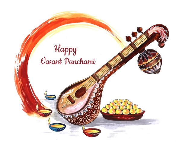 Beautiful indian festival vasant panchami card background