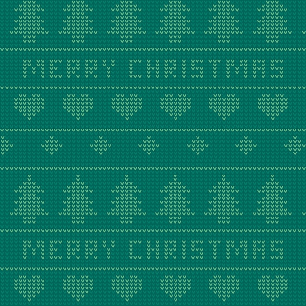 Free Vector beautiful knitted christmas pattern