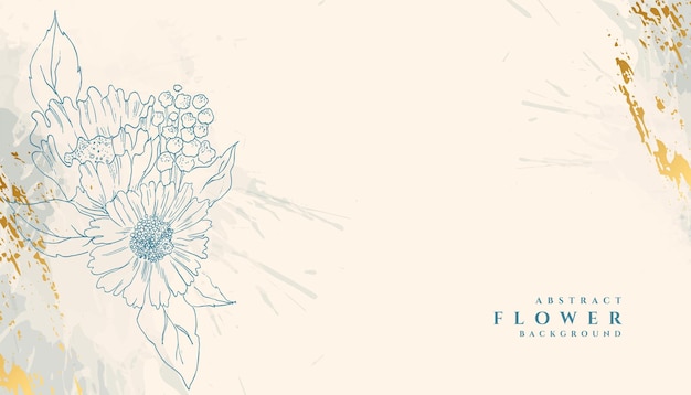 Beautiful line art flower design for invitation background