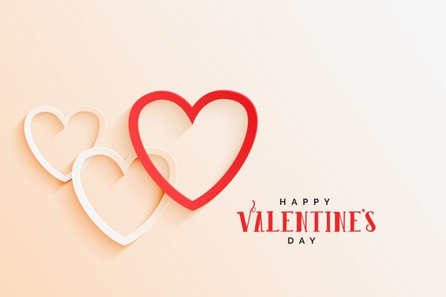 Beautiful line hearts elegant valentines day background