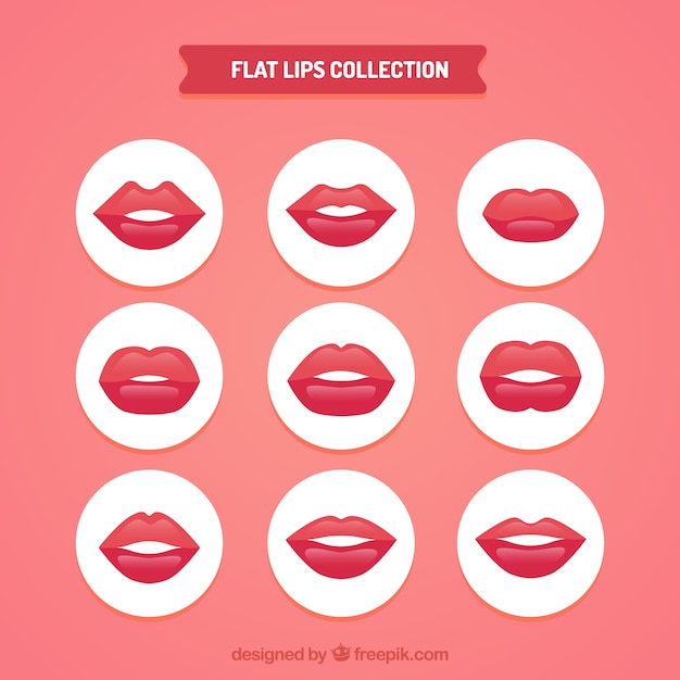 Free Vector beautiful lips set 