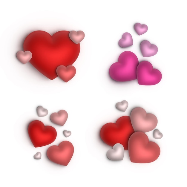 Beautiful Love Valentines Day Banner Background Multipurpose 3D Heart Effect