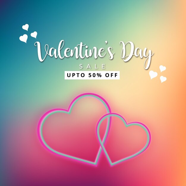 Beautiful Love Valentines Day Banner Background Multipurpose 3D Heart Effect