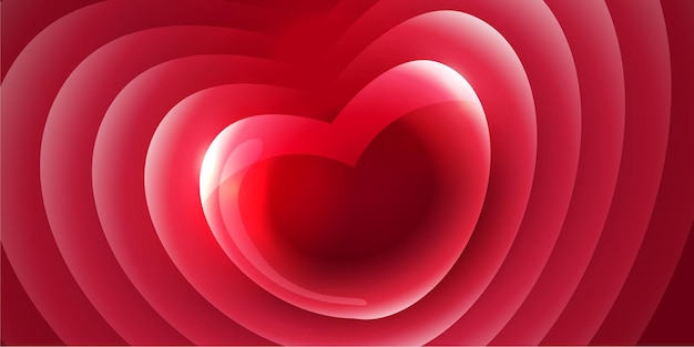 Beautiful Love Valentines Day Banner Background Multipurpose 3D Heart Effect