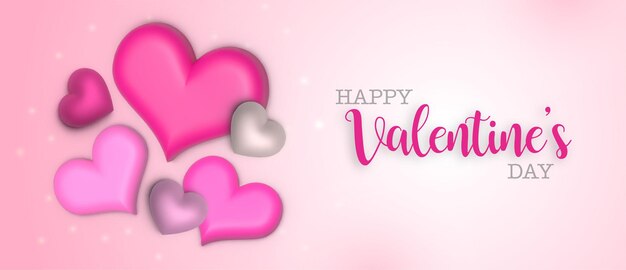 Beautiful Love Valentines Day Sale Banner Background Multipurpose 3D Heart Effect