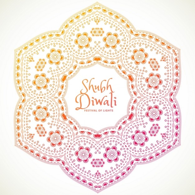 Free Vector beautiful mandala on a white background for diwali