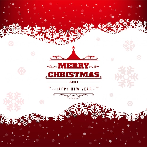 Free Vector beautiful merry christmas card with snowflake background