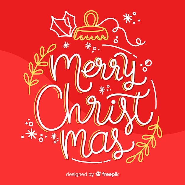 Beautiful merry christmas lettering