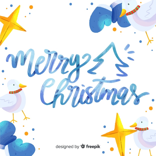 Beautiful merry christmas lettering