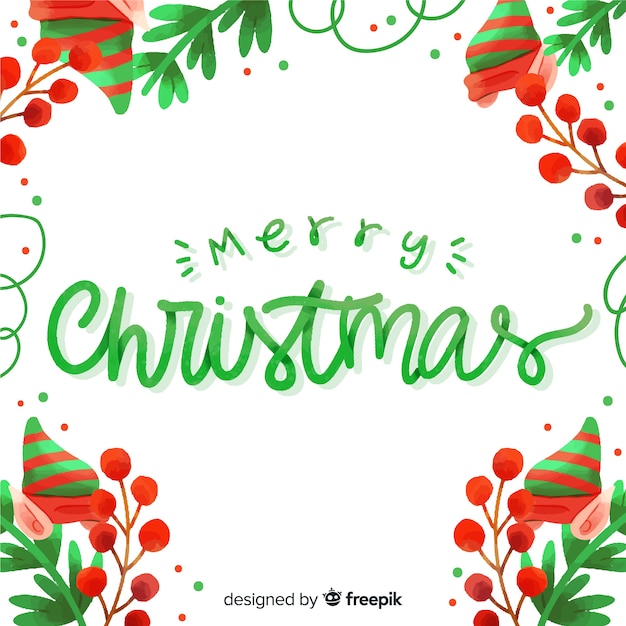 Beautiful merry christmas lettering