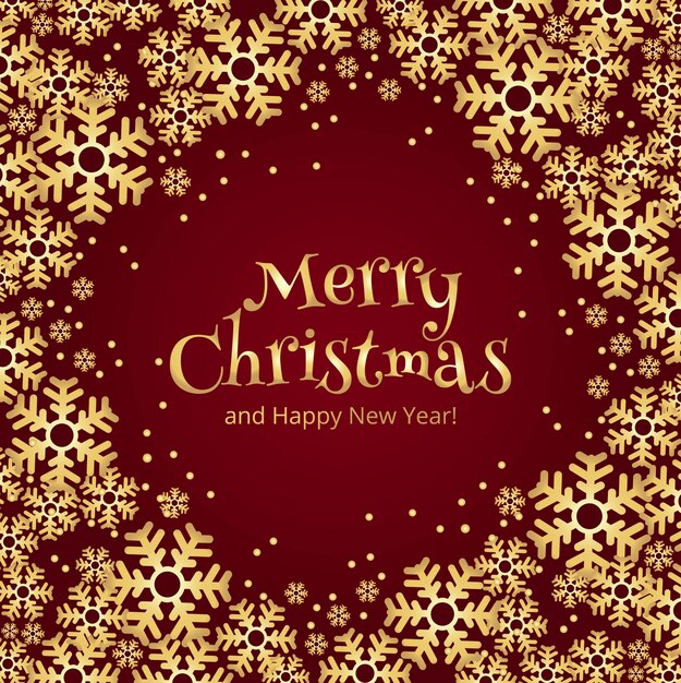 Beautiful merry christmas snowflake card background