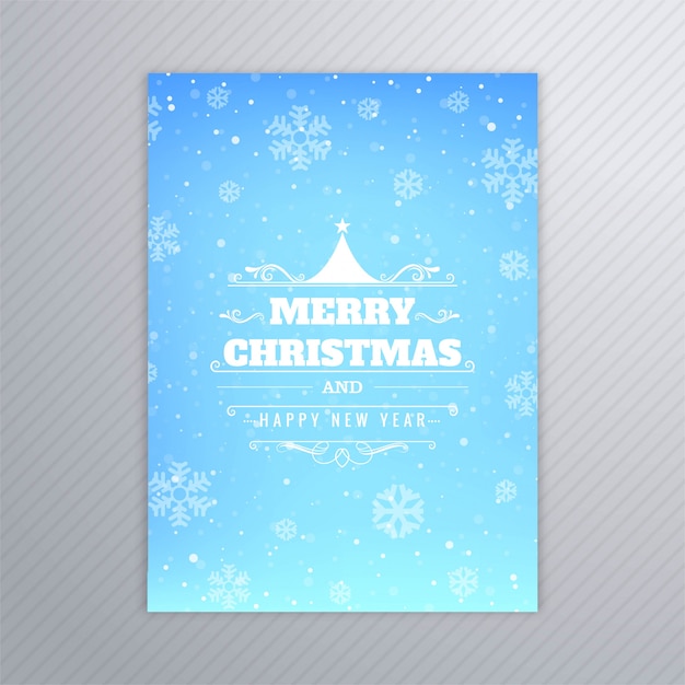 Beautiful merry christmas tree card brochure design vector