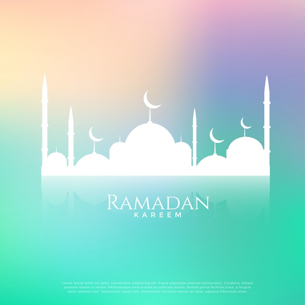 Free Vector beautiful mosque on beautiful background