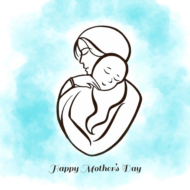 Free Vector beautiful mother and baby silhouette design