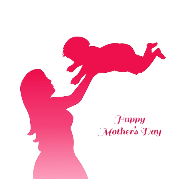 Free vector beautiful mothers day for mom and son love card background