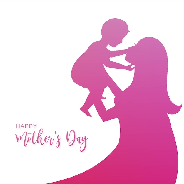 Beautiful mothers day for woman and child love card background