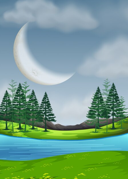 Free Vector a beautiful nature landscape