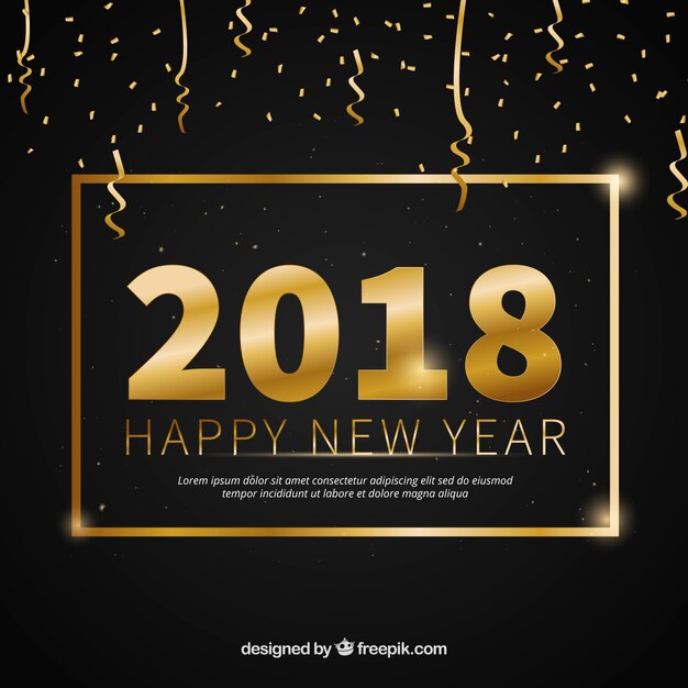 Beautiful new year background with golden confetti